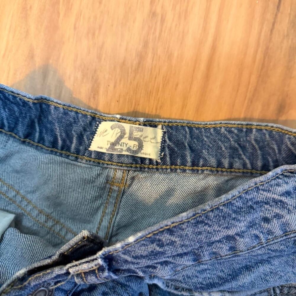 We The Free Womens Blue Distressed Baggy Wide Leg Denim Jeans Size 25 - Picture 4 of 8